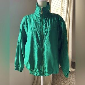 100% Silk Vintage Green Track Suit